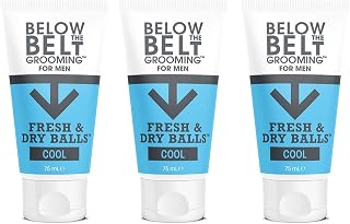 Below The Belt Grooming Fresh & Dry Cool Intimate Deodorant For Men, Protects against Sweat, Odour and Chafing, Cool Mint Fragrance 3 x 75ml