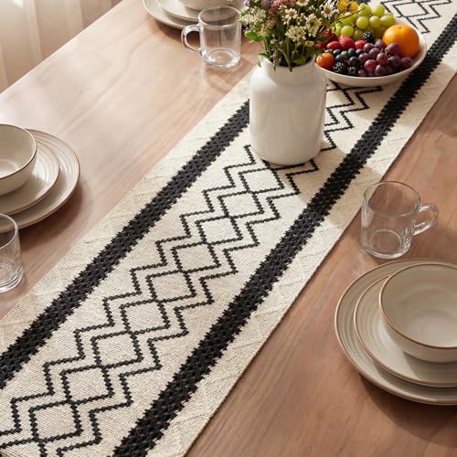 Artoid Mode Black Stripe Diamond Woven Table Runner 12x72 Inch by Artoid Mode - Used condition - Image 3