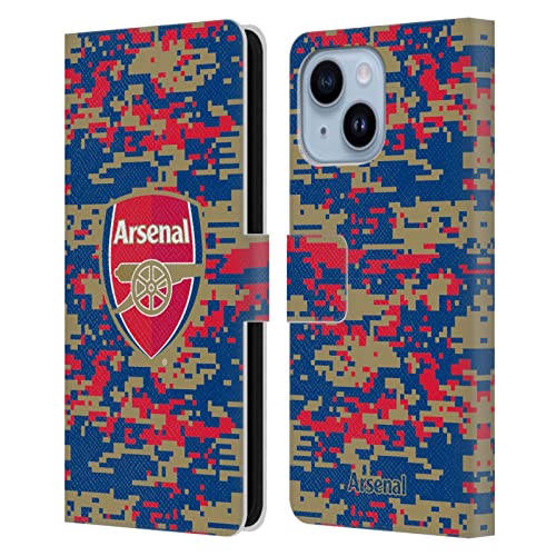 Étui portefeuille Arsenal FC pour iPhone 14 Plus coque en cuir motif camouflage