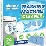 Clean Elements Washing Machine Cleaner Tablets 24 Pack – Deep Cleaning Descaler for HE, Front & Top Load Washers – Septic Safe, Eco-Friendly Freshener, Helps Maintain a Clean Drum – 12 Month Supply