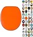 Produktbild WC Sitz mit Absenkautomatik, viele neue WC-Sitze zur Auswahl, hochwertige Oberfläche, einfache Montage, stabile Scharniere (Orange)
