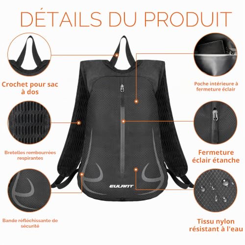 EULANT Petit Sac à Dos 14L Imperméable - Léger pour Randonnée, Ski, Vélo, Moto, Marche Nordique - Pour Enfant/Élèves/Femme/Homme – vue 2