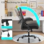 Office Chair, Ergonomic Desk Chair with Adjustable Height, Lumbar Support, High Back Mesh Support with Flip up Armrests, Task Chairs for Home Office Computer - Image 3