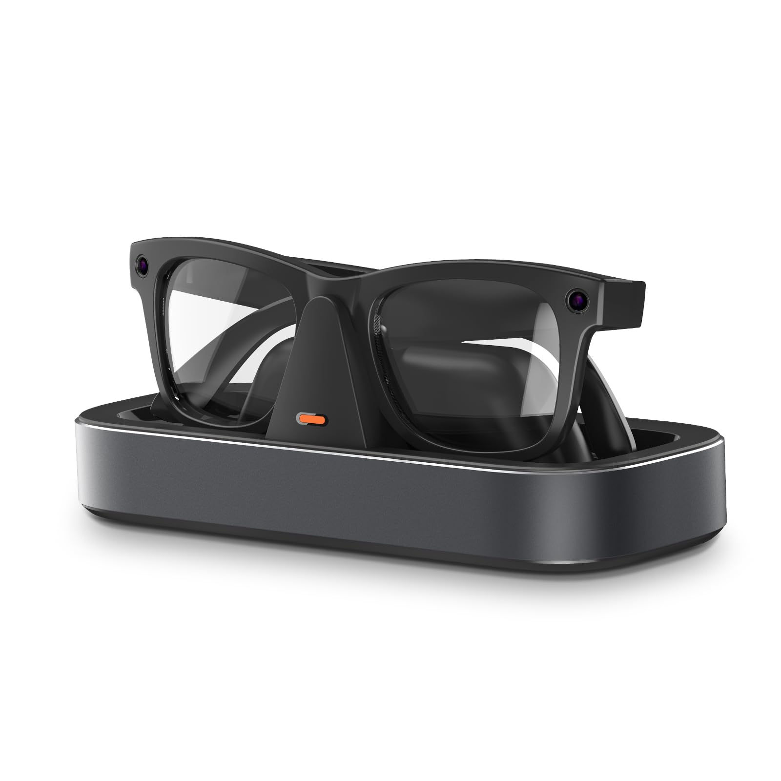 Estación de carga para gafas Meta Ray-Ban – Cargador alimentado por batería de 5000 mAh para Wayfarer, Skyler y Headliner con indicador LED, gris espacial (funciona con pilas)
