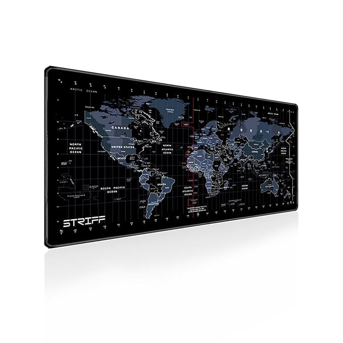 LEUEK World Map Extended Size (800 mm x 300 mm x 2 mm) Gaming Mouse Pad| Desk Mat | Stitched Edges| Non-Slip Rubber Base|Computer Laptop|Keyboard Mouse Pad for Office & Home (World Map) (B0D9VK91R4) Amazon Price History, Amazon Price Tracker
