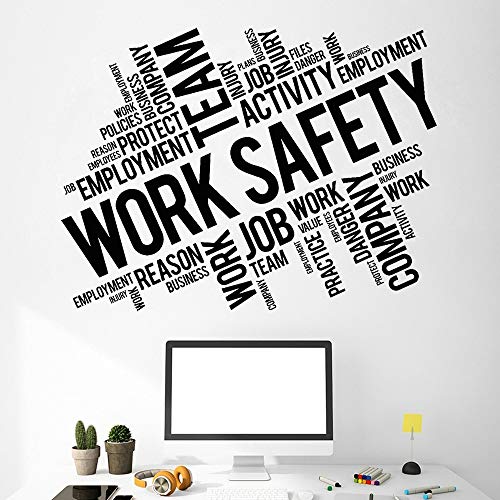jiuyaomai Oficina Corporativa Equipo Etiqueta de la Pared Interior Vinilo Seguridad del Trabajo Empresa Etiqueta de la Pared Plana extrable decoracin de la habitacin Fondo de Pantalla B55x41cm