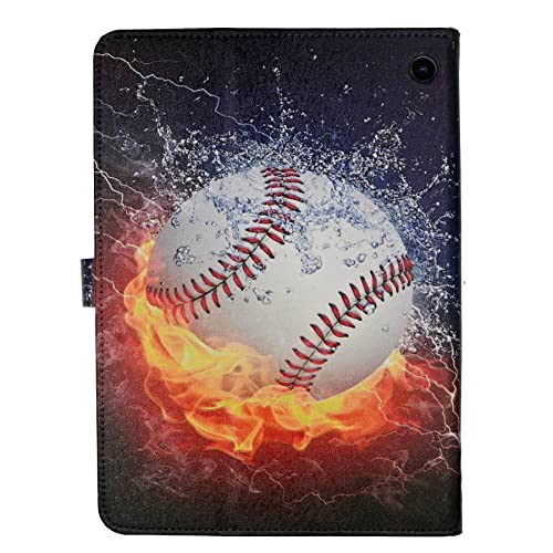 Yhb Case For Amazon Fire Hd 8 2020/ Hd 8 2022/Fire Hd 8 Plus Tablet, Slim Folio Protective Case Multi-Angle Stand Shockproof Tpu Back Cover, Baseball With Water Fire #TOP4