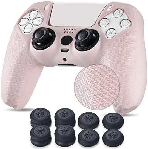 YoRHa Studded Silicone Rubber Gel Customizing Skin Cover for PS5 Dualsense Controller x 1(Camouflage Blue) With Pro thumb grips x 10