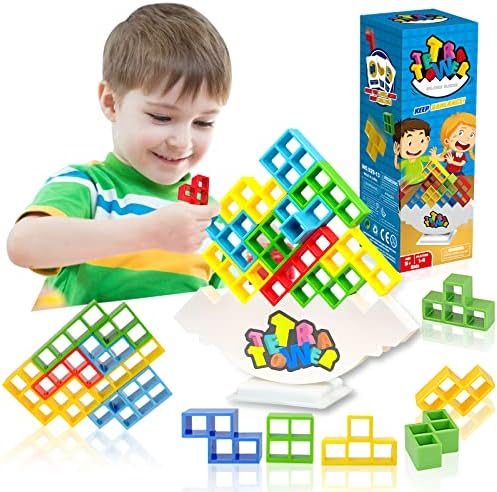 SKZVX Stacking Blocks Balance Game - Board Games for Kids & Adults Tower Balancing Stacking Toys Building Blocks Perfect for Family Games Parties Travel