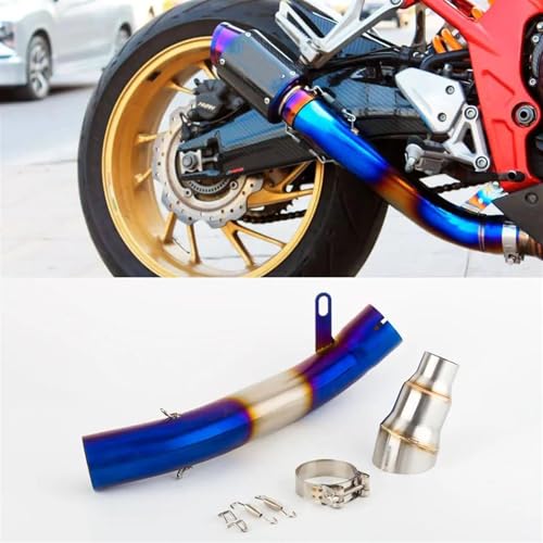 Lien intermédiaire d'échappement moto bleu style titane CB650 - 3