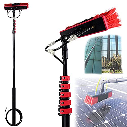 XYEJL Water Fed Telescopic Brush Cleaning Caravan Truck Campers and Buses Car Telescopic Cleaning Water Brush Extendable Conservatory Roof/Solar Panels/Photovoltaic Panel,10.8m/36FT