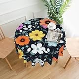 Taille : cette belle nappe ronde imprimée de fleurs colorées mesure 152 cm, s'adapte à la plupart des tables rondes domestiques. Il ajoute un nouveau look élégant à votre table de salle à manger tout en empêchant efficacement les rayures et les déversements, rendant le repas plus agréable.