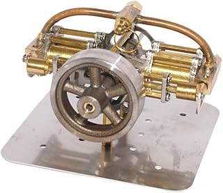 Mini 4-Cylinder Metal Steam Engine Model Without Boiler for Ships, Educational Tool for Physics & Engineering Enthusiasts