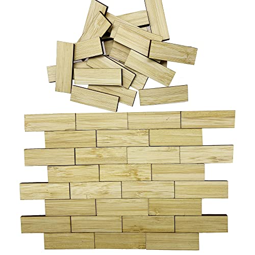 Cayway 50pcs Mini Plancher Mini Plancher en Bambou Modèle De Plancher Petit Jardin Accessoires Petite Maison De Chariot, Rectangulaire