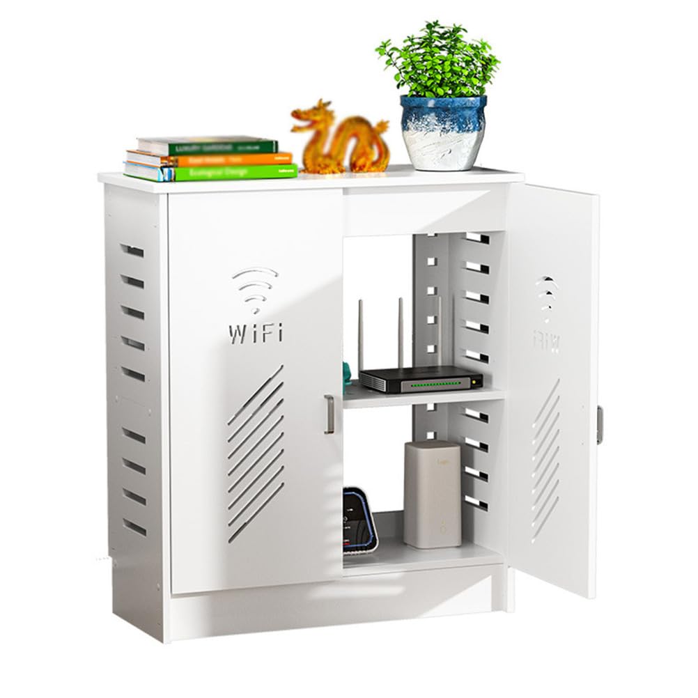 Routeur Wi-Fi boîte rangement au sol pour gestion câbles multiprise et box de salon