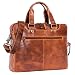 Produktbild ALMADIH Leder Laptoptasche Aktentasche Luca Premium Rindsleder BD - Business Tasche Umhängetasche Unitasche Herren Unisex Messenger Arbeitstasche Schultertasche Dokumententasche (Luca braun Deluxe)