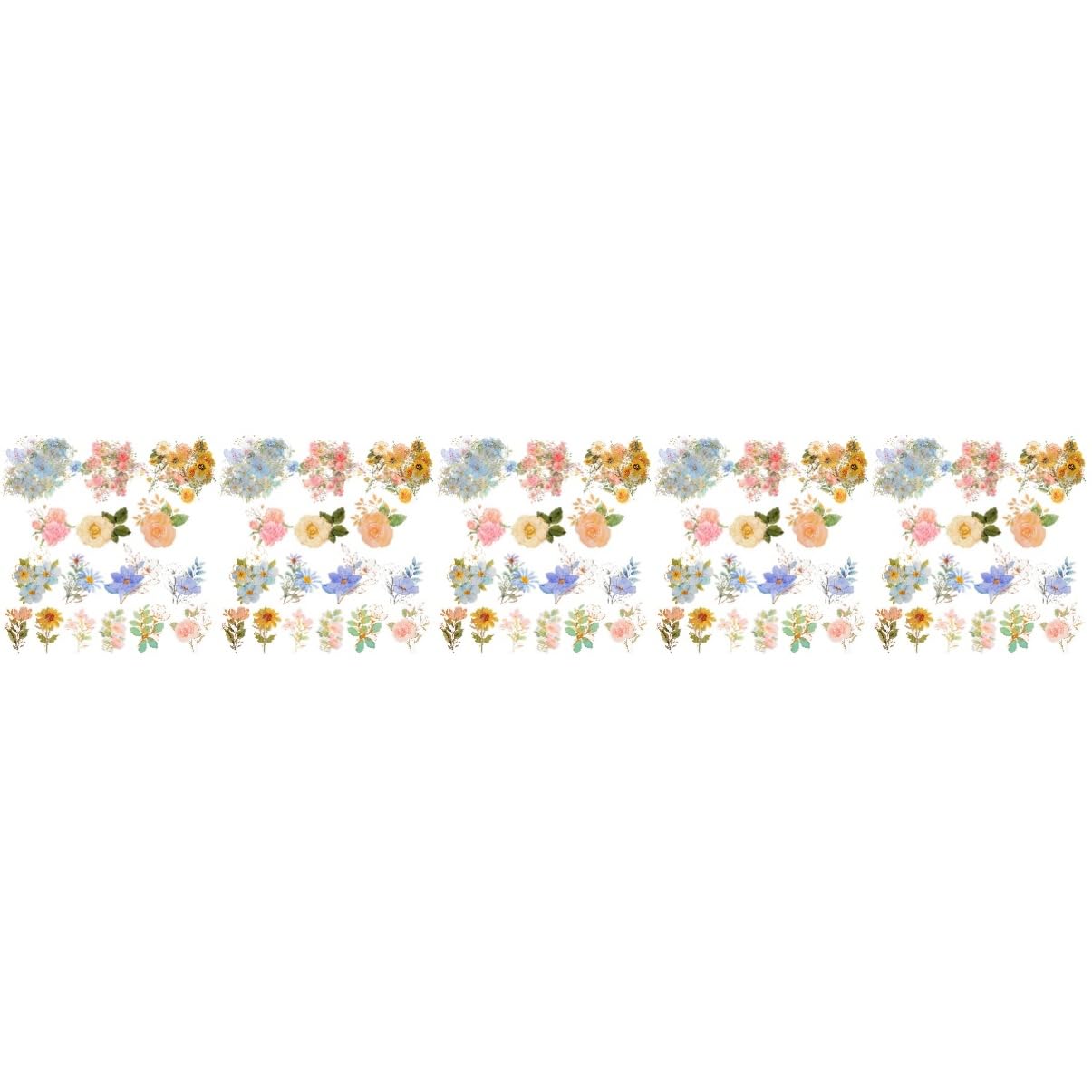 Angoily 15 Juegos Pegatinas Chic de Flores Transparente y Resistente Agua para Scrapbooking Diy y Decoración de Agenda Incluidos
