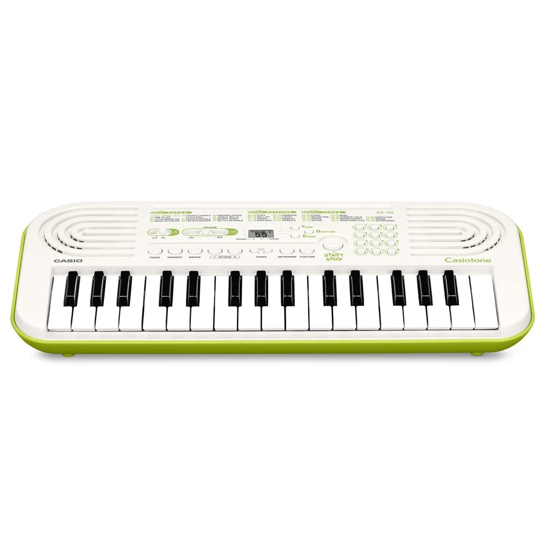 Kit Tastiera SA-50, Borsa e Tracolla e Alimentatore Compatibili, Mini Tastiera 32 Tasti Polifonica 8 Voci, Nero/Bianco - Perfetto per Bambini e Studenti