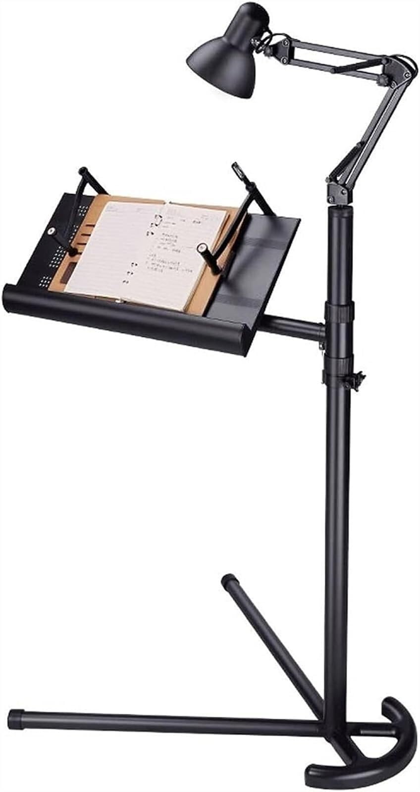 Adjustable Metal Floor Stand Book Stand Telescopic Height Angle Adjustable Foldable for Tablet Computer Music Sheet Cookbook and
