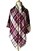 MOTINE Tartan Blanket Scarf Stylish Winter Warm Pashmina Wrap Shawl for Women (Beige Pink)