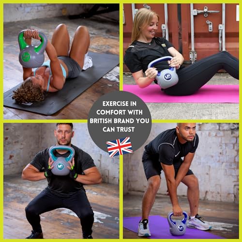 Image of Unisex Urban Fitness Vinyl Kettlebell, yellow, One Size UK, 4.0 kg