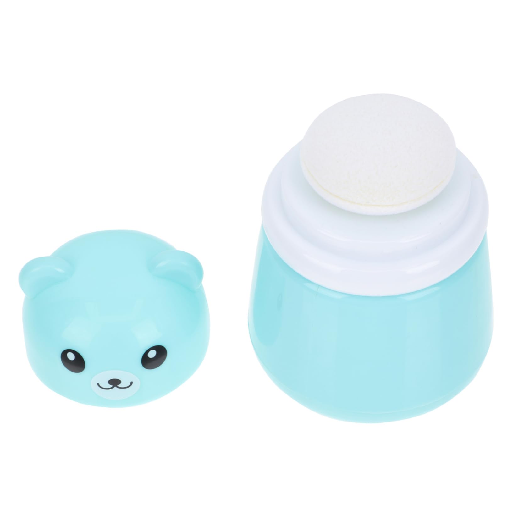 Babypuder Stift 2st Puderquaste Hautpflegepuder Fall Kosmetische Reisebehälter Puderapplikator Puder Dose Babypuder-box Behälter Für Säuglingspulver Behälter Für Schwamm Blue