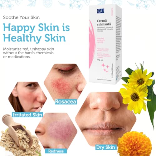 TIS Crema Lenitiva Antirossore, Cute soggetta a Eritemi, Couperose Rosacea Rossore, Pelle Irritata, Macchie Rosse, Eccesso di Sebo, Fragilità Capillare, FPS 10 - Vitamins E, B3, Allantoin - 50ml - 5
