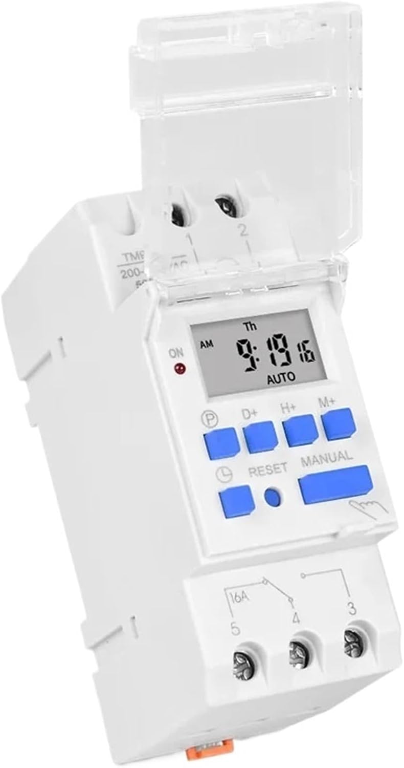 1pcs Electronic Weekly Programmable Digital Timer Switch Time Relay Control 220V AC 16A Din Rail Mount(Russian Panel 220V)