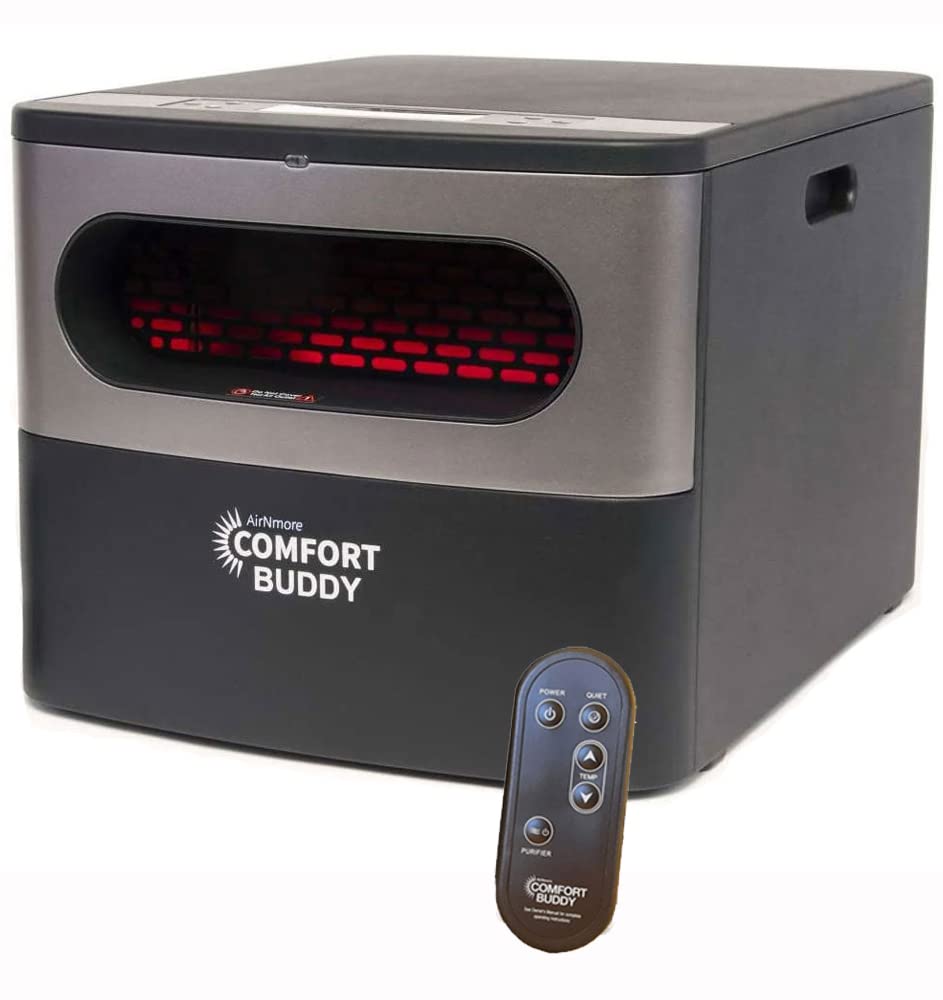 Amazon.com: Airnmore Comfort Buddy, Our Newest Space Heater, Unique Small  Form Factor for Small Areas, On-Top Controls plus Handheld Remote, Intertek  Listed, Great for Bedrooms, Basements, Garages : Home u0026 Kitchen
