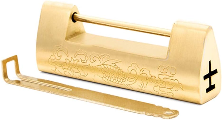 Keyed Padlocks Retro Brass Key Padlock, Used for Cabinet Retro European Style Door Lock, Width 75mm85mm95mm120mm145mm, 1 Key (Size : 120x35mm)