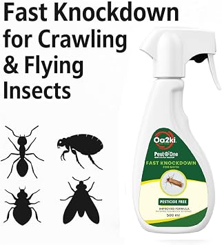 Oa2ki Moth Spray 500ml – Pesticide-Free Fast Knockdown for Clothes Moths & Carpet Moths | Residue-Free Ready-to-Use Spray for Wardrobes, Carpets & Home