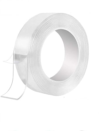 Hetvi trend adhesive tape washable double sided tape multifunctional traceless glue tape and strong gel suitable for kitchen glass metal cellphone Transparent Traceless Removable Silicon Tape (3 m)