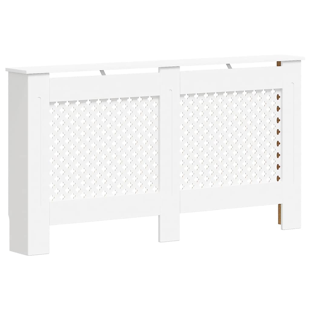 Mangloder Heizkörperverkleidungen 2 Stk Weiß aus MDF 152 x 19 x 81,5 cm, lattenförmiges Design, Heizkörper Abdeckung für Wohnzimmer, stabile Oberfläche für Deko und Ablage