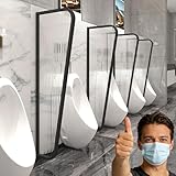 Moderner Urinal-Sichtschutz zur Wandmontage mit gehärtetem Glas und Edelstahlrahmen für öffentliche Toiletten