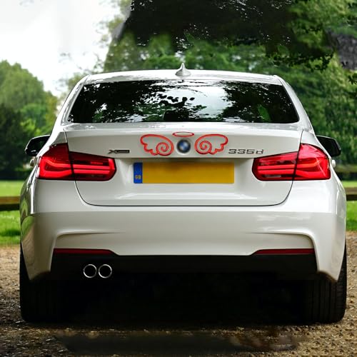 Image of 4 Pcs 3D PVC Angel Wings Car Decals, Self-Adhesive Angel Wing Car Sticker for Car Decoration Car Window (Red)