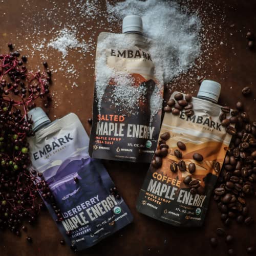 Image of Maple Syrup Energy Gel by Embark, 6-Pack of 3oz Resealable Pouches, Natural Sports Nutrition, Certified Organic, Vegan, Gluten Free, For Athletes, Adventurers & Foodies, Coffee
