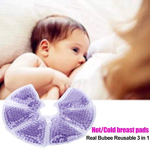 Real Bubee 2 Peças Almofada de Terapia de Mama Reutilizável 3 Em 1 para Mães que Amamentam, Uso Quen