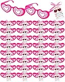 Geiserailie 96 Pcs Valentines Day Gifts Bulk 48 Heart Sunglasses 48 Happy Valentine Tags for Party Favors Exchange Prize