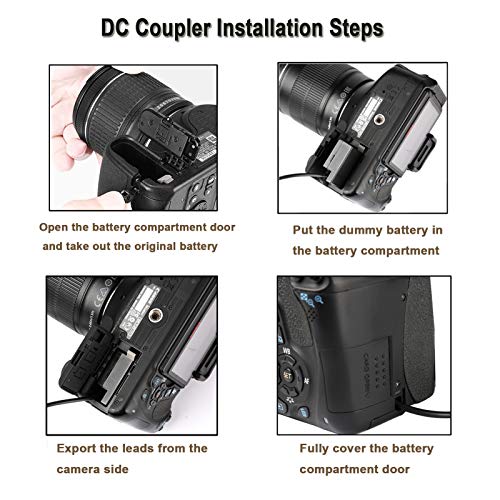 Tkdy Ack-E10 Eos Rebel T7 Continuous Power Supply Lp-E10 Dummy Battery Dr-E10 Dc Coupler Kit For Canon Eos T7 T6 T5 T3, Kiss X50 X70 X80 X90, Eos 1100D 1200D 1300D 1500D 2000D Digital Camera. #TOP2