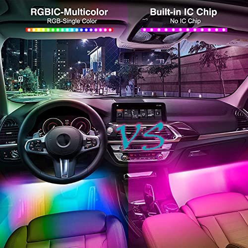 Interior Car Lights, Car Led Lights With Dream Color Diy Mode And Music Sync, App Control With Remote Led Lights For Car, Multicolor Under Dash Car Lighting Kit With Usb Car Charger #TOP6