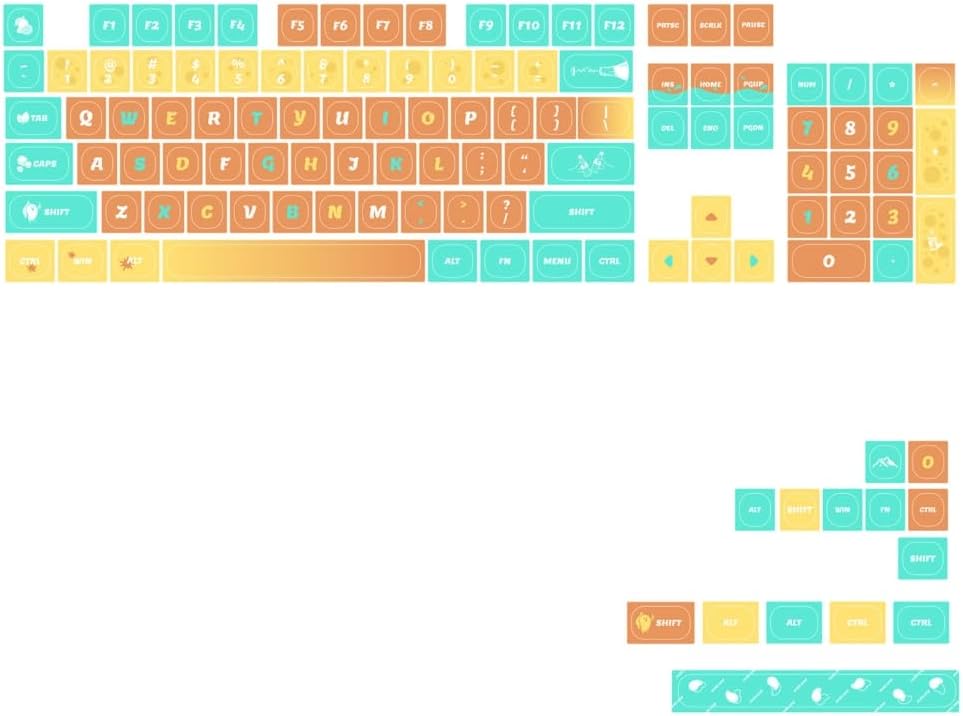 Ergonomic 131Key Orange Theme PBT Keycaps for Mechanical Keyboard Comfortable