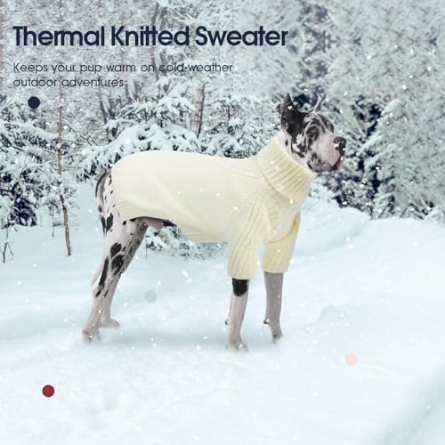 Image of Great Dane Sweater,5XL Extra Large Sweater for Giant Breed Dogs in Winter | Turtleneck Cold Weather Outfit, For Senior & Short-haired Giant Dog Clothes, Elastic Pullover for Saint Bernard,Mastiff