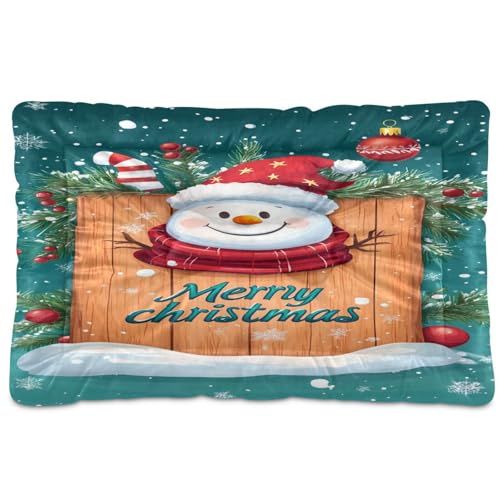 Coikll Christmas Frame (2) Pet Bed Pad Soft Dog Bed Mat with Anti-Slip Bottom, Machine Washable Crate Pad Mattress for Dog Sleeping- 24 * 18 inches