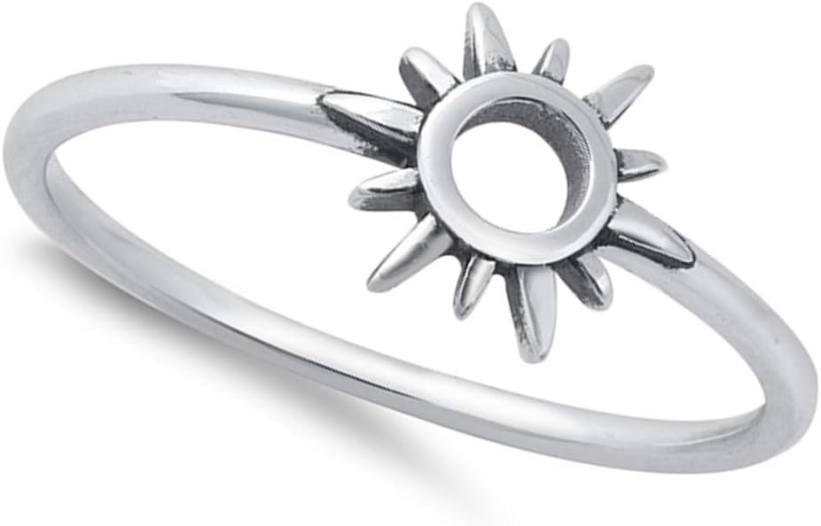 Boho Open Sun Ring New .925 Sterling Silver Band Sizes 4-10