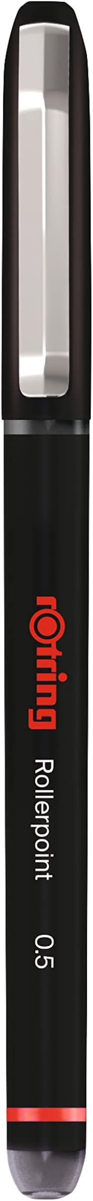 Rotring Rollerball Pen | Needle Point (0.5 mm) Rollerpoint for Precise Writing | Black Ink | 12 Count