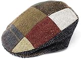 jede Mütze ein Unikat Hanna Hats Donegal Taylor Cap (Patchwork), Unikate aus bestem irischem Tweed (Large)
