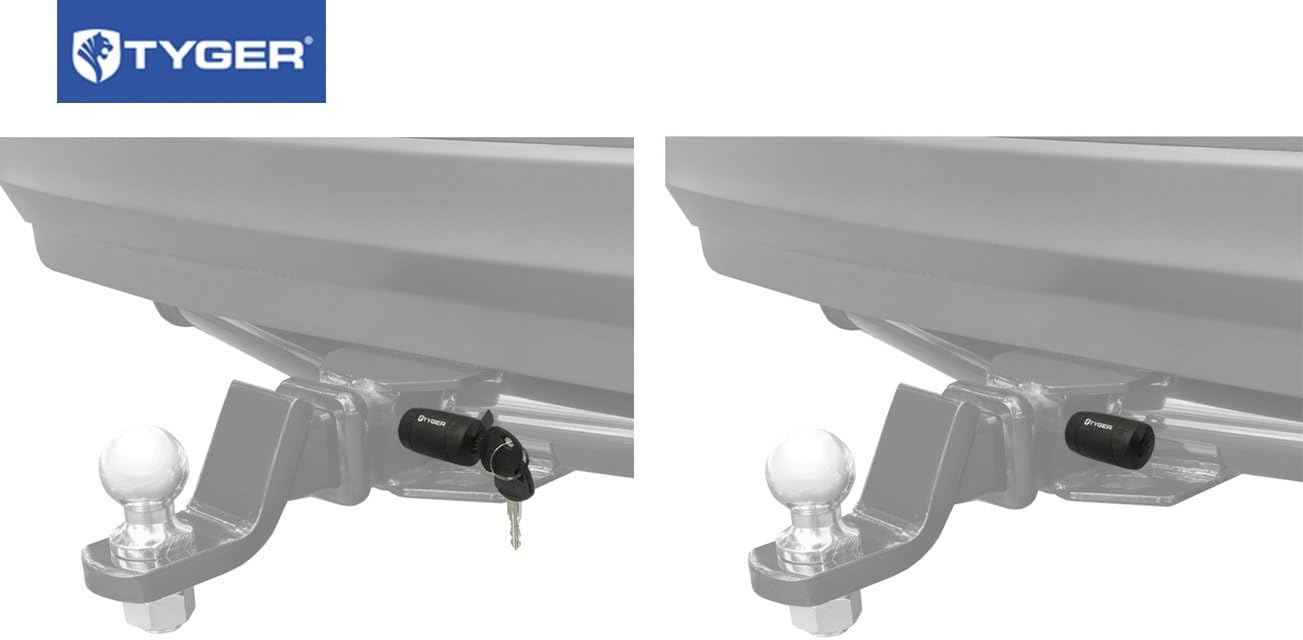 Tyger Solid Black Hitch Pin Lock with Key fits 5/8inch Pin Holes on 2inch Hitch Receiver | Load Rating 12,000 Lbs Hitch Lock : Automotive