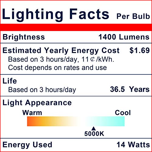 Explux Classic Full Glass PAR38 LED Flood Light Bulbs, 120W Equivalent, Dimmable, Indoor/Outdoor, 5000K Daylight, 4-Pack