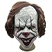 Reuvv Terror Payaso Máscara Completa Halloween Cosplay Traje Horror Props Ideal para Carnaval Halloween - Disfraz Adulto - Látex, Unisex
