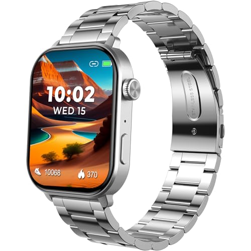 Image of beatXP Unbound Pro 1.96 inch Super AMOLED Display Bluetooth Calling Smart Watch, Metal Body, Rotary Crown, 410 * 502px, 800 Nits, 60Hz Refresh Rate, 100+ Sports Modes, 24 /7, IP67 (Silver Metal)
